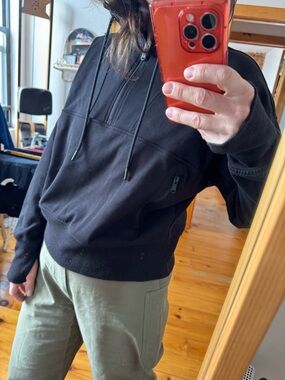 Old Navy Active Dynamic Fleece Retro Sweatshirt Black Large